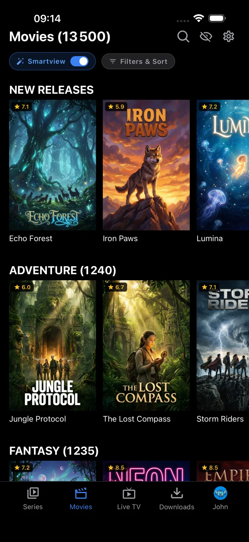 MiluTV on iPhone: the same library, built for touch